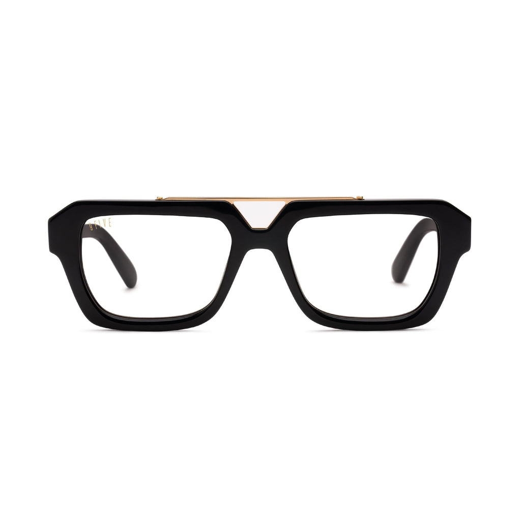 9FIVE Valley Black & Gold Clear Lens Glasses