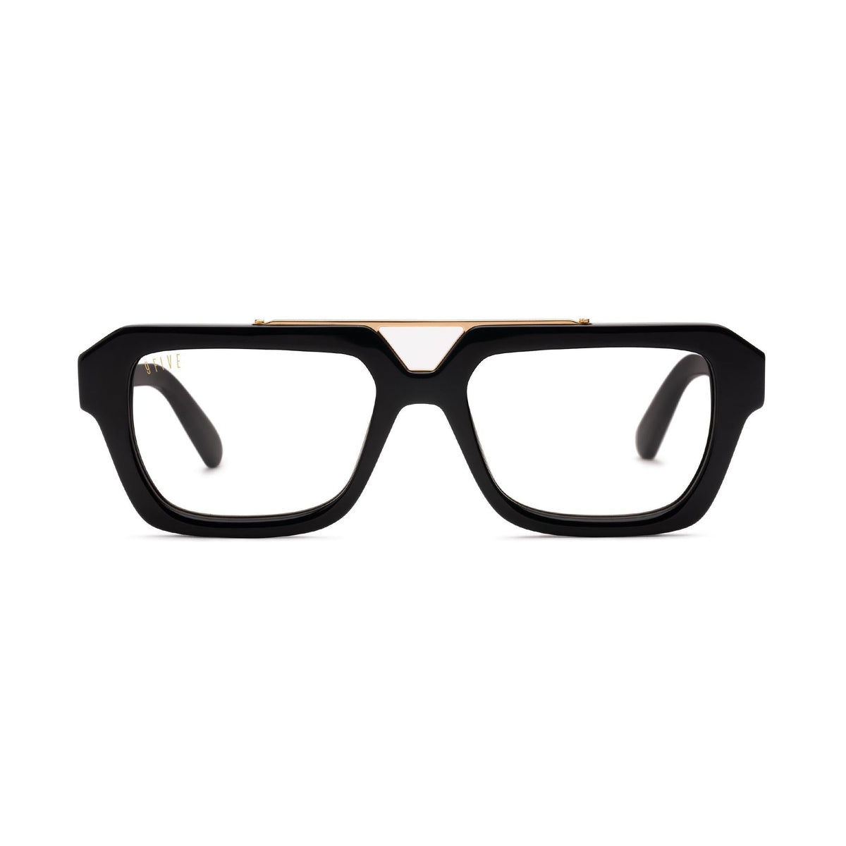 9FIVE Valley Black & Gold Clear Lens Glasses