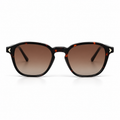 Lunettes de soleil EVATIKA, forme ronde, monture écaille, verres marron