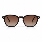 Lunettes de soleil EVATIKA, forme ronde, monture écaille, verres marron