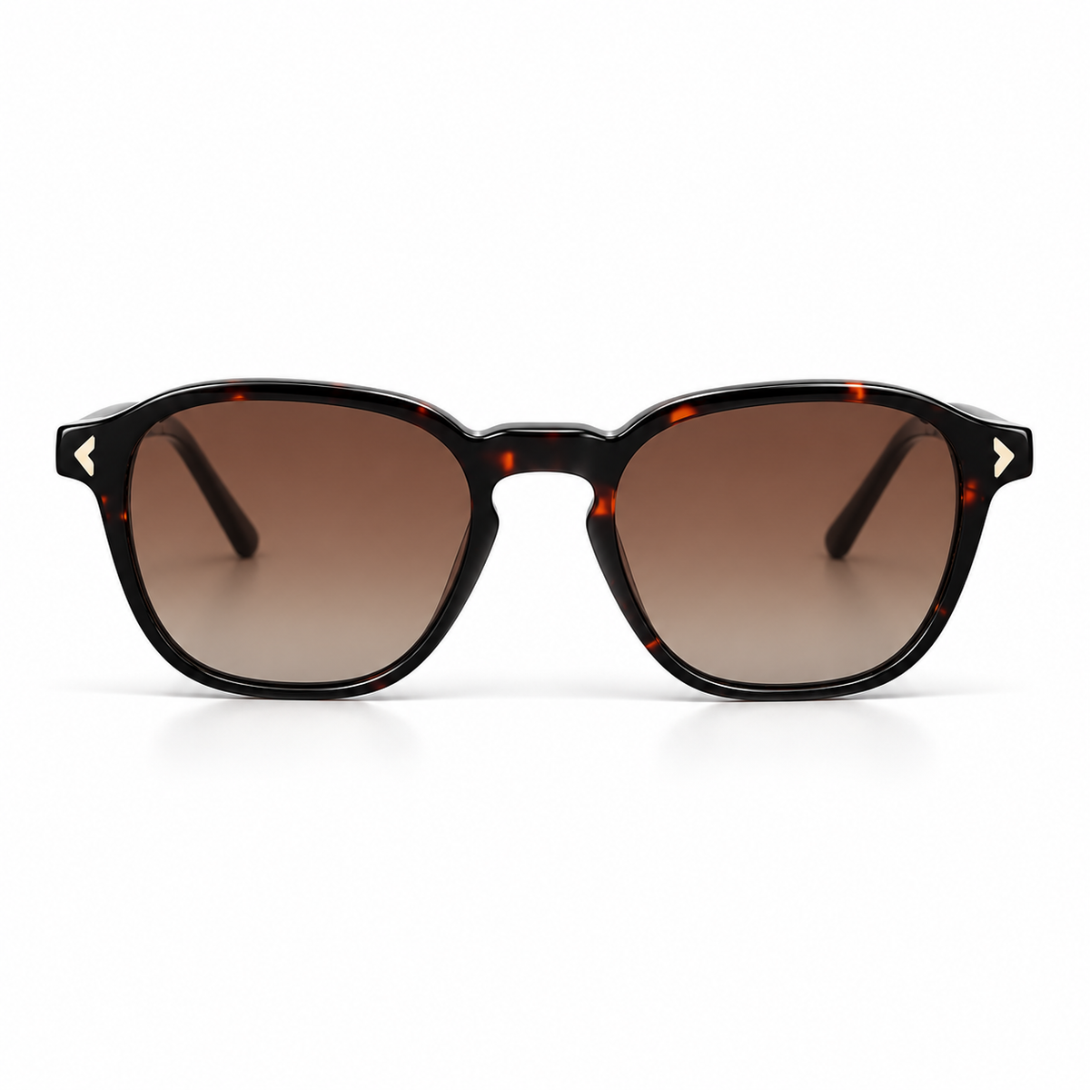 Lunettes de soleil EVATIKA, forme ronde, monture écaille, verres marron