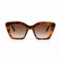 Lunettes de soleil EVATIKA, forme cat-eye, monture écaille, verres marron