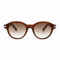 Lunettes de soleil EVATIKA, forme ovale, monture marron, verres marron