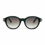 Lunettes de soleil EVATIKA, forme ovale, monture vert, verres gris