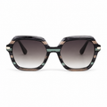 Lunettes de soleil EVATIKA, forme géométrique, monture écaille, verres gris