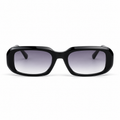 Lunettes de soleil EVATIKA, forme rectangulaire, monture noir, verres violet