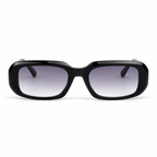 Lunettes de soleil EVATIKA, forme rectangulaire, monture noir, verres violet