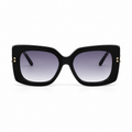 Lunettes de soleil EVATIKA, forme cat-eye, monture noir, verres violet