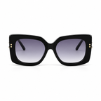 Lunettes de soleil EVATIKA, forme cat-eye, monture noir, verres violet