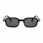 Lunettes de soleil EVATIKA, forme rectangulaire, monture noir, verres gris