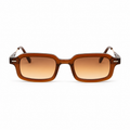Lunettes de soleil EVATIKA, forme rectangulaire, monture orange, verres orange