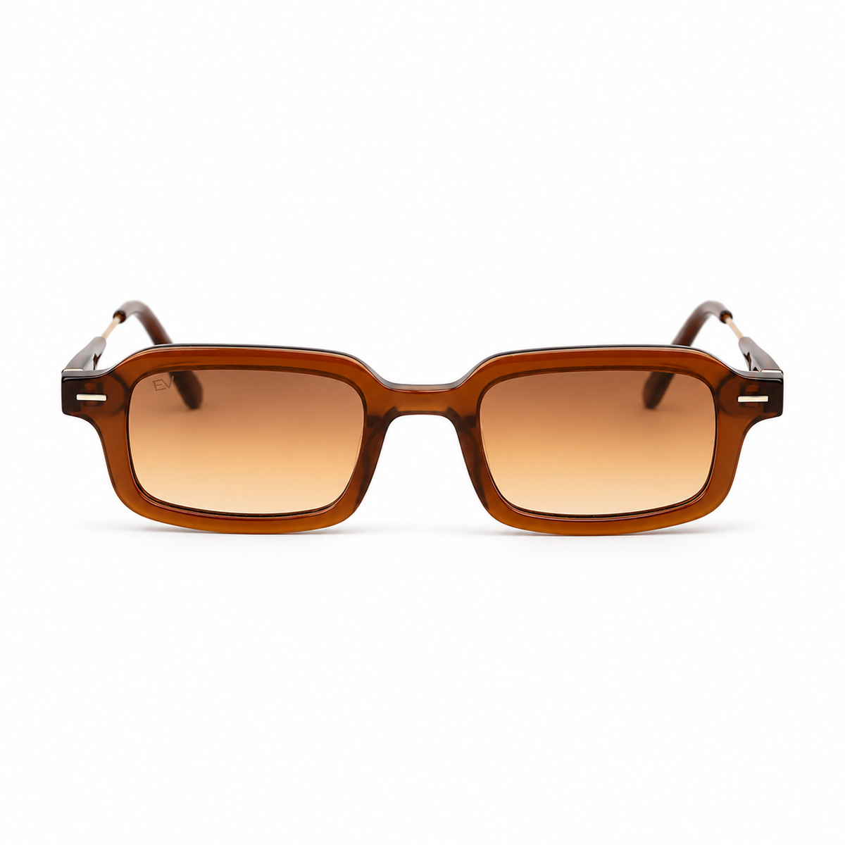 Lunettes de soleil EVATIKA, forme rectangulaire, monture orange, verres orange