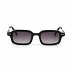 Lunettes de soleil EVATIKA, forme rectangulaire, monture noir, verres violet