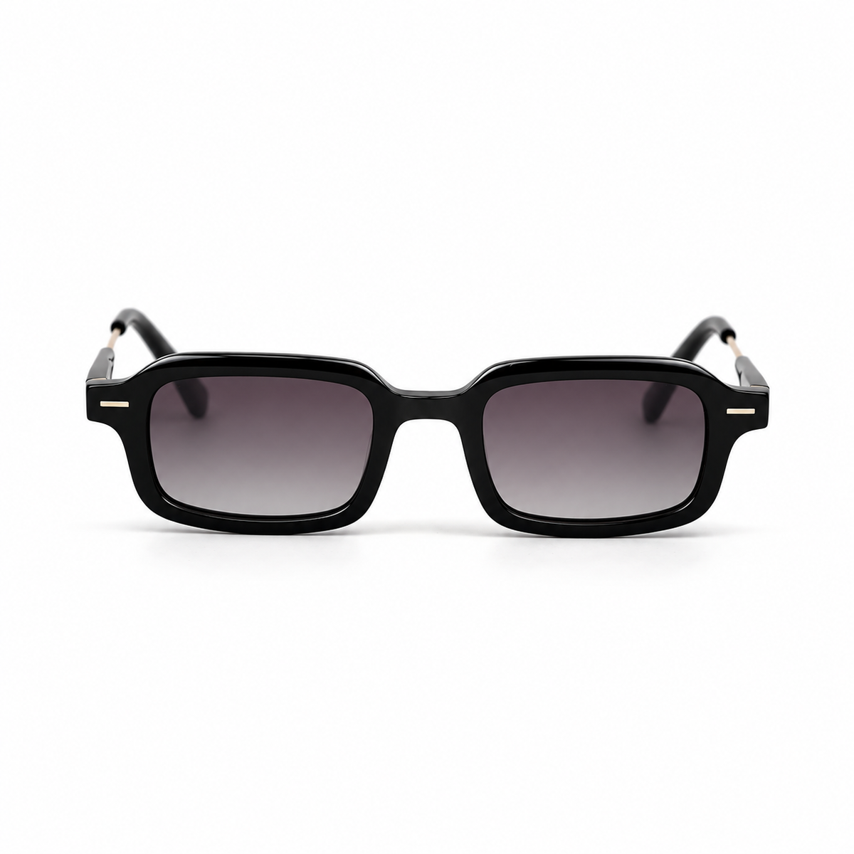 Lunettes de soleil EVATIKA, forme rectangulaire, monture noir, verres violet