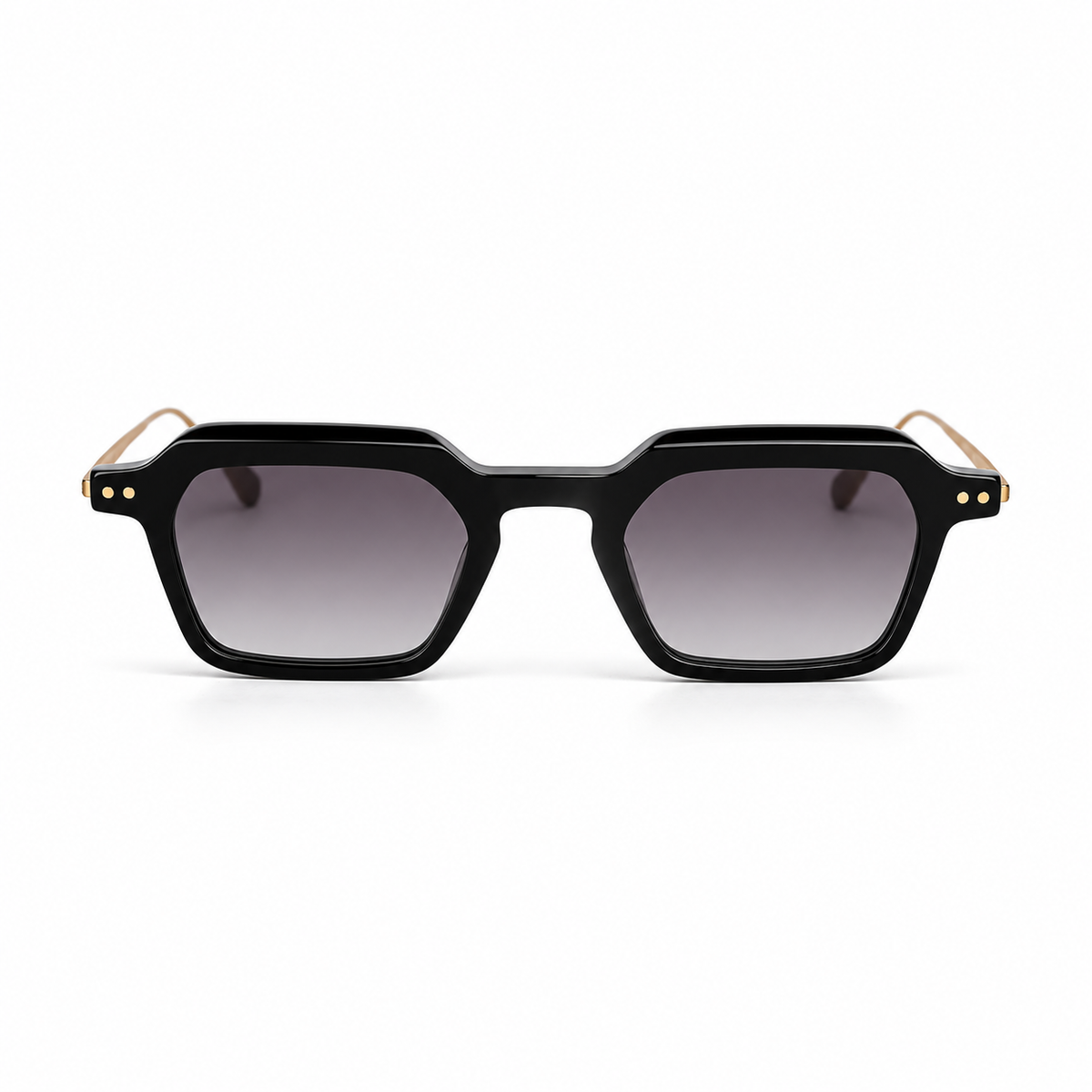 Lunettes de soleil EVATIKA, forme rectangulaire, monture noir, verres violet
