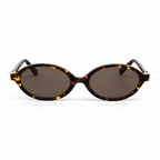 Lunettes de soleil EVATIKA, forme ovale, monture écaille, verres marron