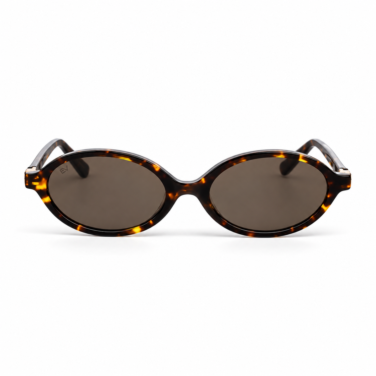 Lunettes de soleil EVATIKA, forme ovale, monture écaille, verres marron