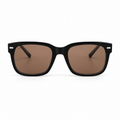 Lunettes de soleil EVATIKA, forme rectangulaire, monture noir, verres marron