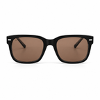Lunettes de soleil EVATIKA, forme rectangulaire, monture noir, verres marron