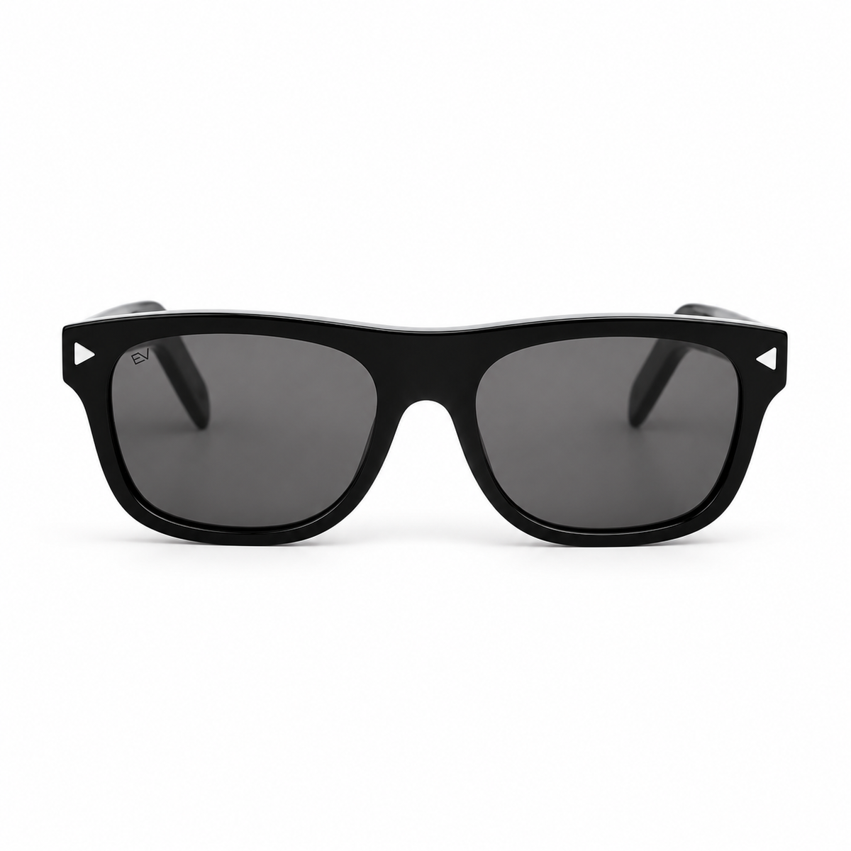 Lunettes de soleil EVATIKA, forme rectangulaire, monture noir, verres gris