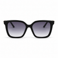 Lunettes de soleil EVATIKA, forme cat-eye, monture noir, verres violet