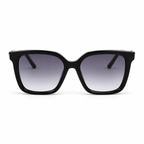 Lunettes de soleil EVATIKA, forme cat-eye, monture noir, verres violet