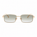 Lunettes de soleil EVATIKA, forme rectangulaire, monture doré, verres vert