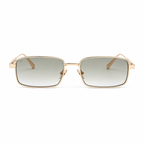 Lunettes de soleil EVATIKA, forme rectangulaire, monture doré, verres vert