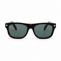 Lunettes de soleil EVATIKA, forme carrée, monture écaille, verres vert