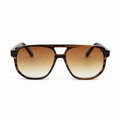 Lunettes de soleil EVATIKA, forme rectangulaire, monture marron, verres marron