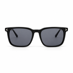 Lunettes de soleil EVATIKA, forme rectangulaire, monture noir, verres gris