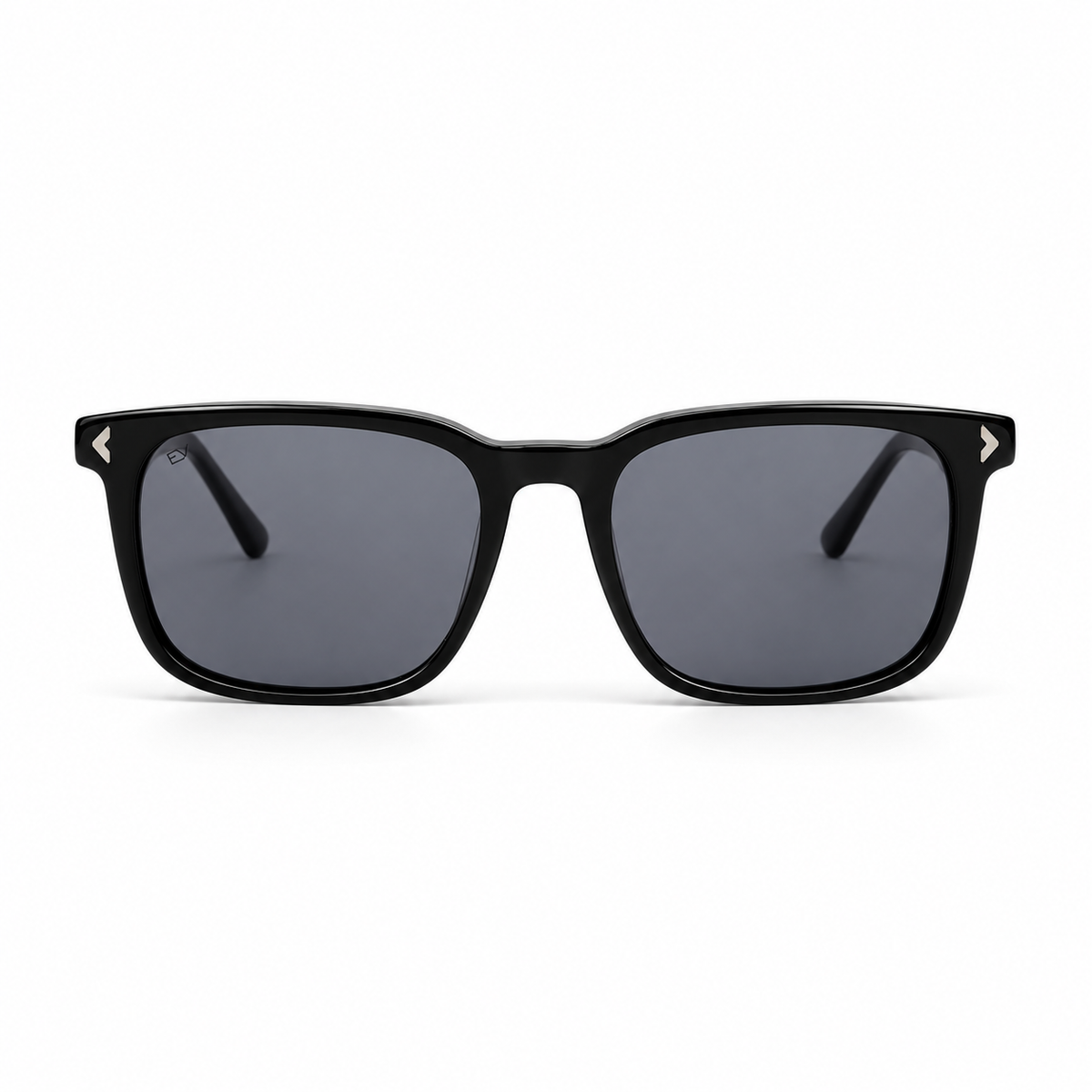 Lunettes de soleil EVATIKA, forme rectangulaire, monture noir, verres gris