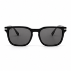 Lunettes de soleil EVATIKA, forme rectangulaire, monture noir, verres gris