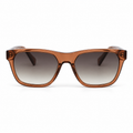 Lunettes de soleil EVATIKA, forme rectangulaire, monture marron, verres gris