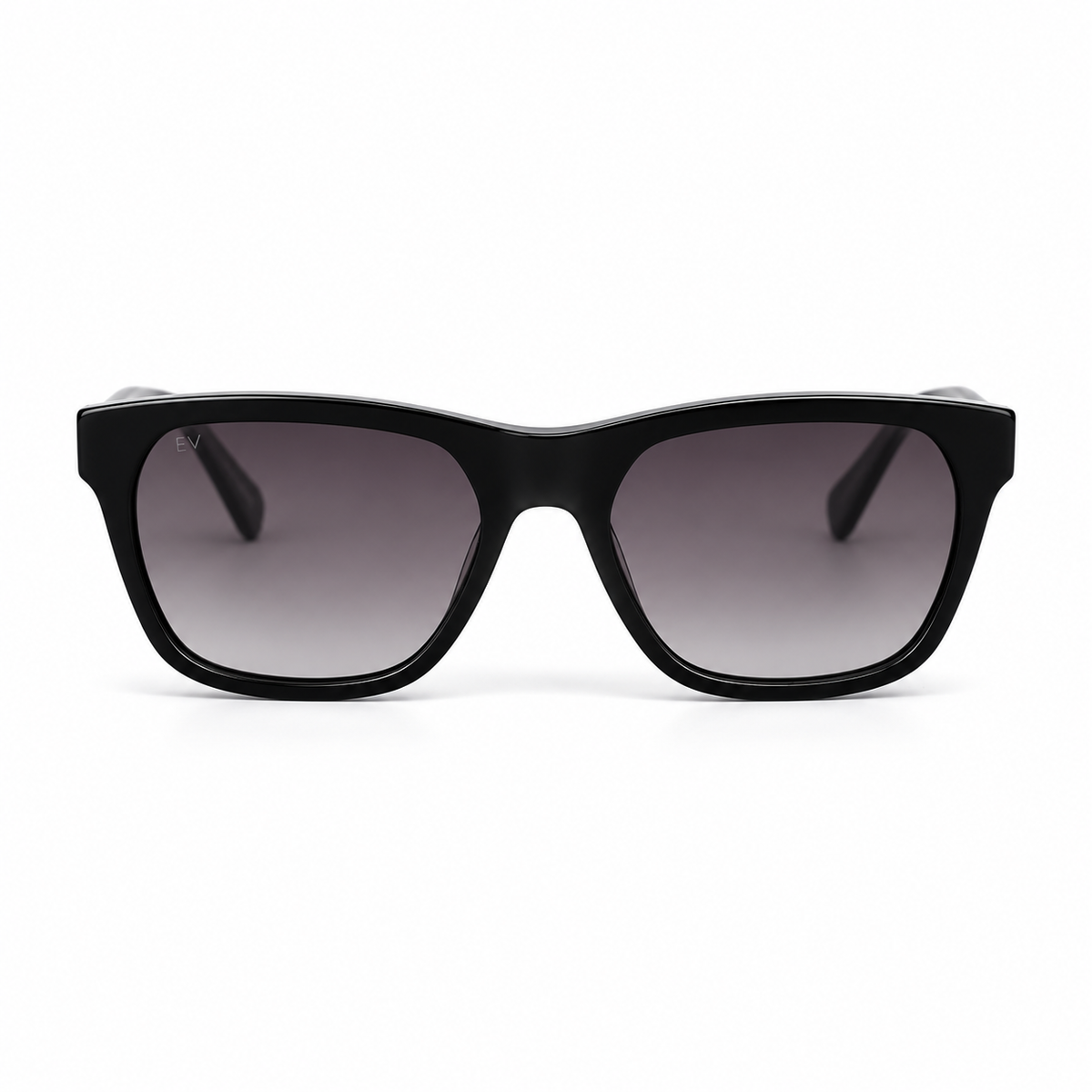 Lunettes de soleil EVATIKA, forme rectangulaire, monture noir, verres violet