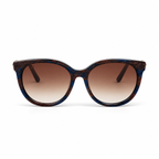 Lunettes de soleil EVATIKA, forme cat-eye, monture multicolore, verres marron