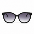Lunettes de soleil EVATIKA, forme ronde, monture noir, verres gris