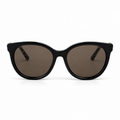 Lunettes de soleil EVATIKA, forme ovale, monture noir, verres marron