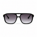 Lunettes de soleil EVATIKA, forme aviateur, monture noir, verres violet