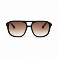 Lunettes de soleil EVATIKA, forme cat-eye, monture noir, verres marron