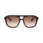 Lunettes de soleil EVATIKA, forme cat-eye, monture noir, verres marron