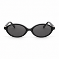 Lunettes de soleil EVATIKA, forme ovale, monture noir, verres gris