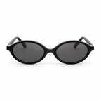 Lunettes de soleil EVATIKA, forme ovale, monture noir, verres gris