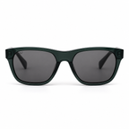 Lunettes de soleil EVATIKA, forme rectangulaire, monture vert, verres gris