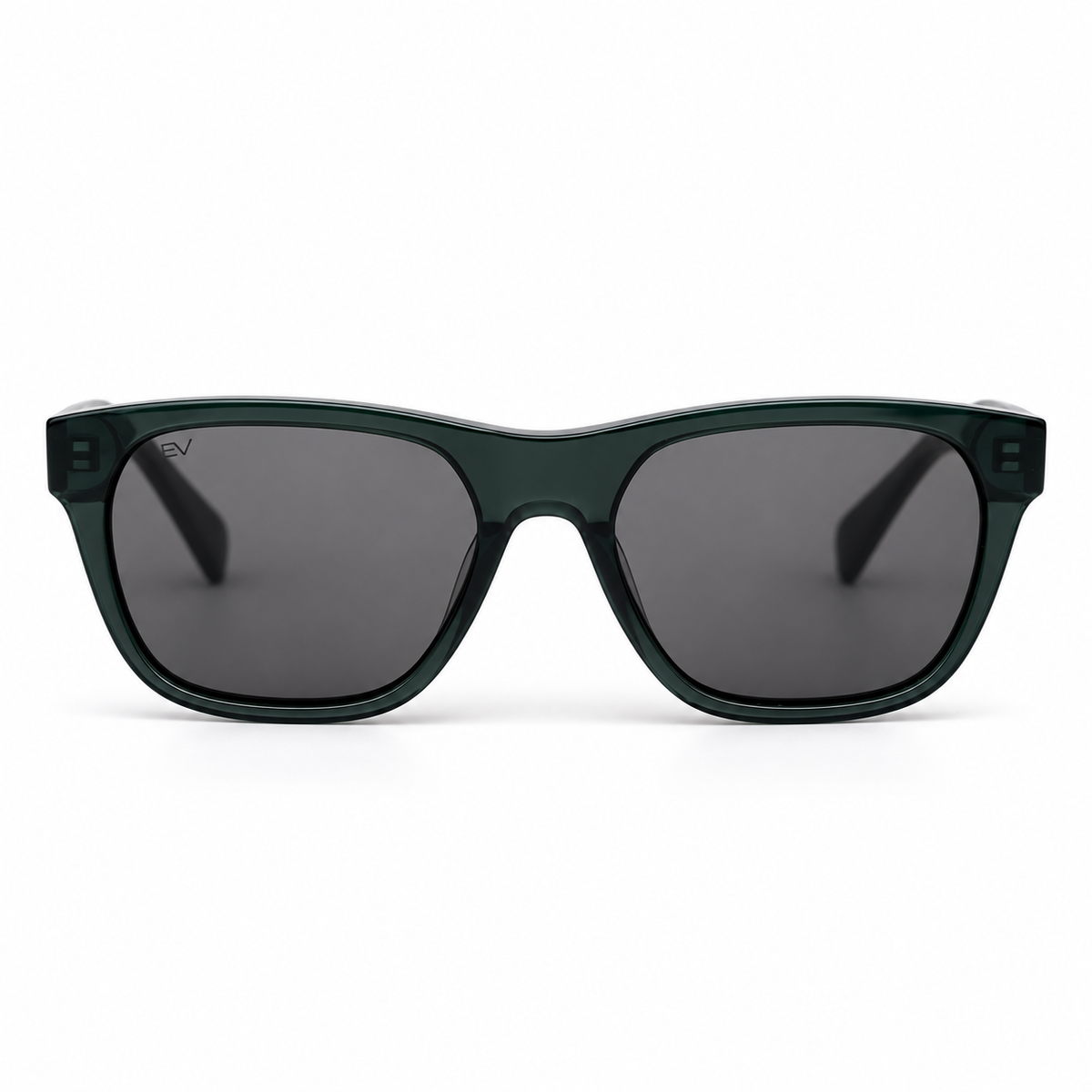 Lunettes de soleil EVATIKA, forme rectangulaire, monture vert, verres gris