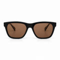 Lunettes de soleil EVATIKA, forme carrée, monture noir, verres marron