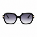 Lunettes de soleil EVATIKA, forme rectangulaire, monture noir, verres violet