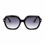 Lunettes de soleil EVATIKA, forme rectangulaire, monture noir, verres violet