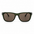 Lunettes de soleil EVATIKA, forme rectangulaire, monture vert, verres marron