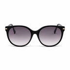 Lunettes de soleil EVATIKA, forme papillon, monture noir, verres marron